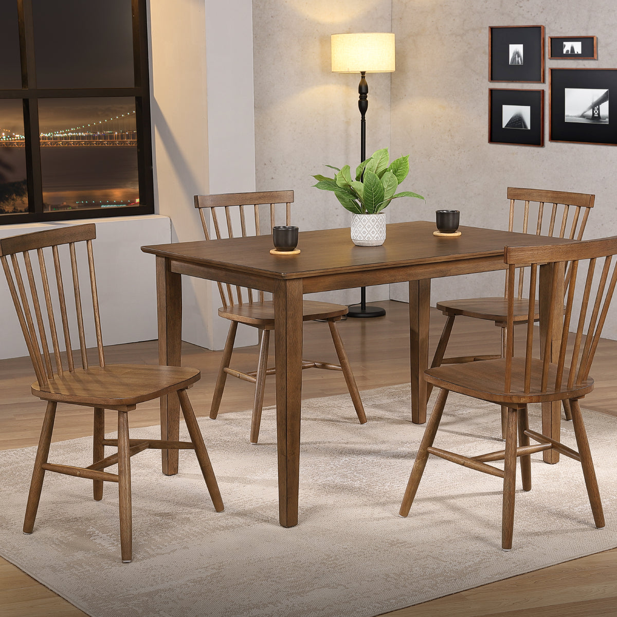 SmartBuy Set of Leg Table and 4 Dinning Chairs