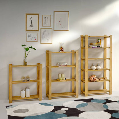 3 Shelf Slatted Storage Unit Antique Brown | Furniture Dash