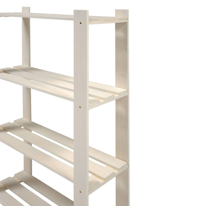 4 Shelf Slatted Storage Unit White | Furniture Dash