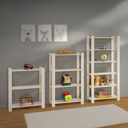6 Shelf Slatted Storage Unit White | Furniture Dash