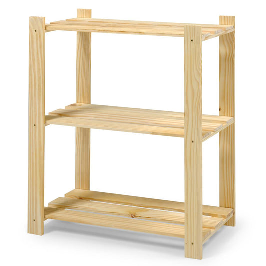 3 Shelf Slatted Storage Unit Natural | Furniture Dash