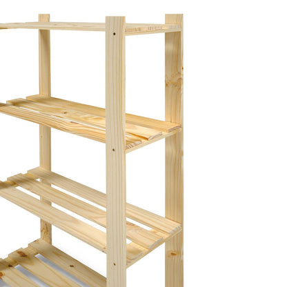 4 Shelf Slatted Storage Unit Natural | Furniture Dash