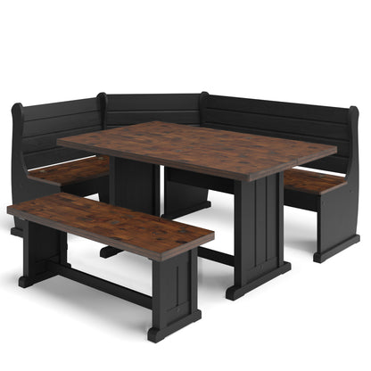 Corner Dining Set Harvest Black | Furniture Dash