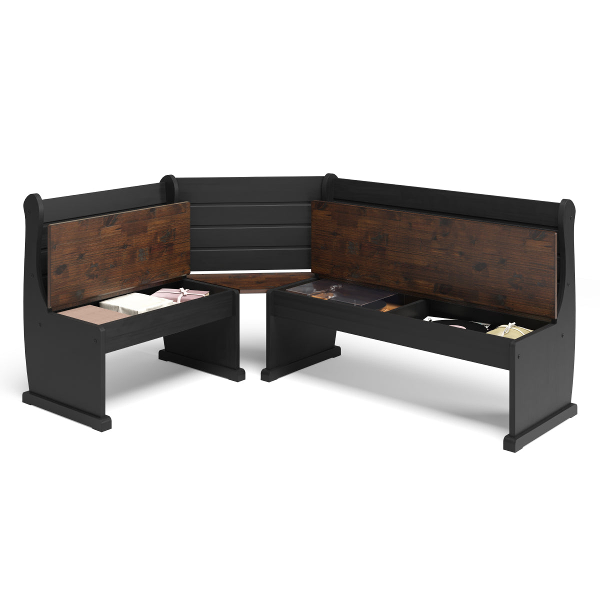 Corner Dining Set Harvest Black | Furniture Dash