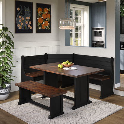 Corner Dining Set Harvest Black | Furniture Dash