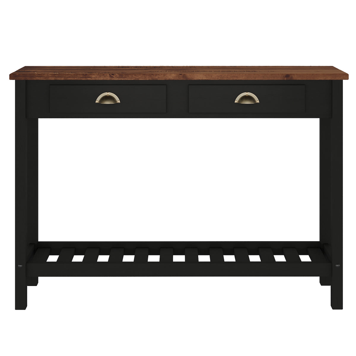 Wood Hall Table Console 2 Drawers Harvest Black | Furniture Dash