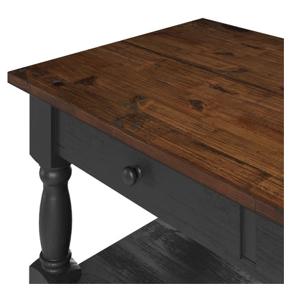 Wood Kitchen Island  2 Drawers 2 Shelf Black | Furniture Dash