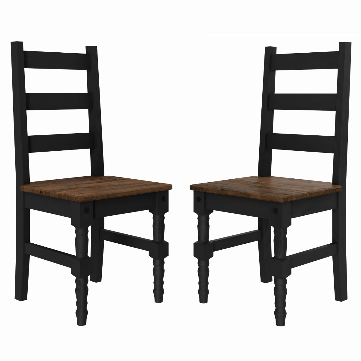 Solid Wood Dining Chair (Set of 2) Harvest Black | Furniture Dash