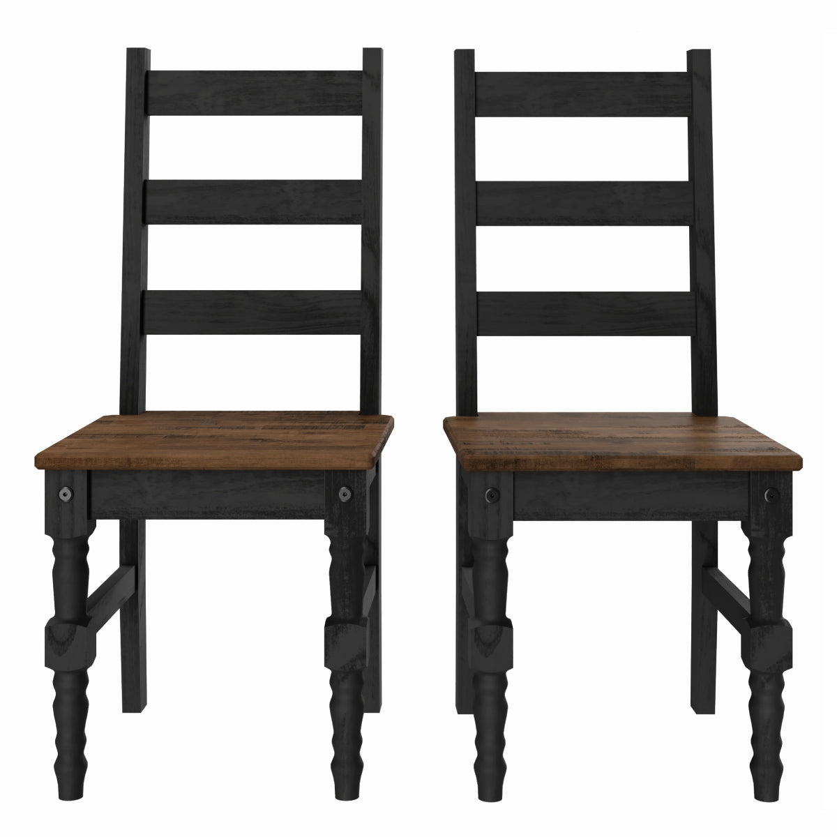 Solid Wood Dining Chair (Set of 2) Harvest Black | Furniture Dash