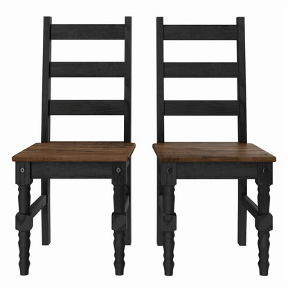 Solid Wood Dining Chair (Set of 2) Harvest Black | Furniture Dash