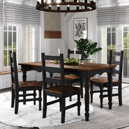 Solid Wood Dining Chair (Set of 2) Harvest Black | Furniture Dash