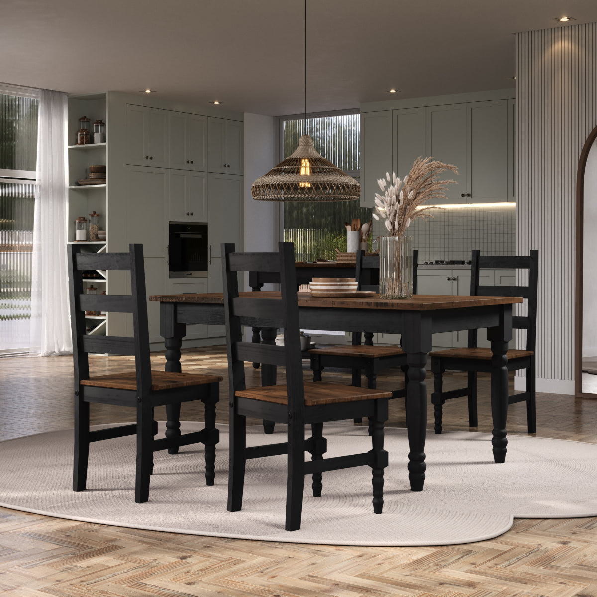 Wood Dining Table Black | Furniture Dash