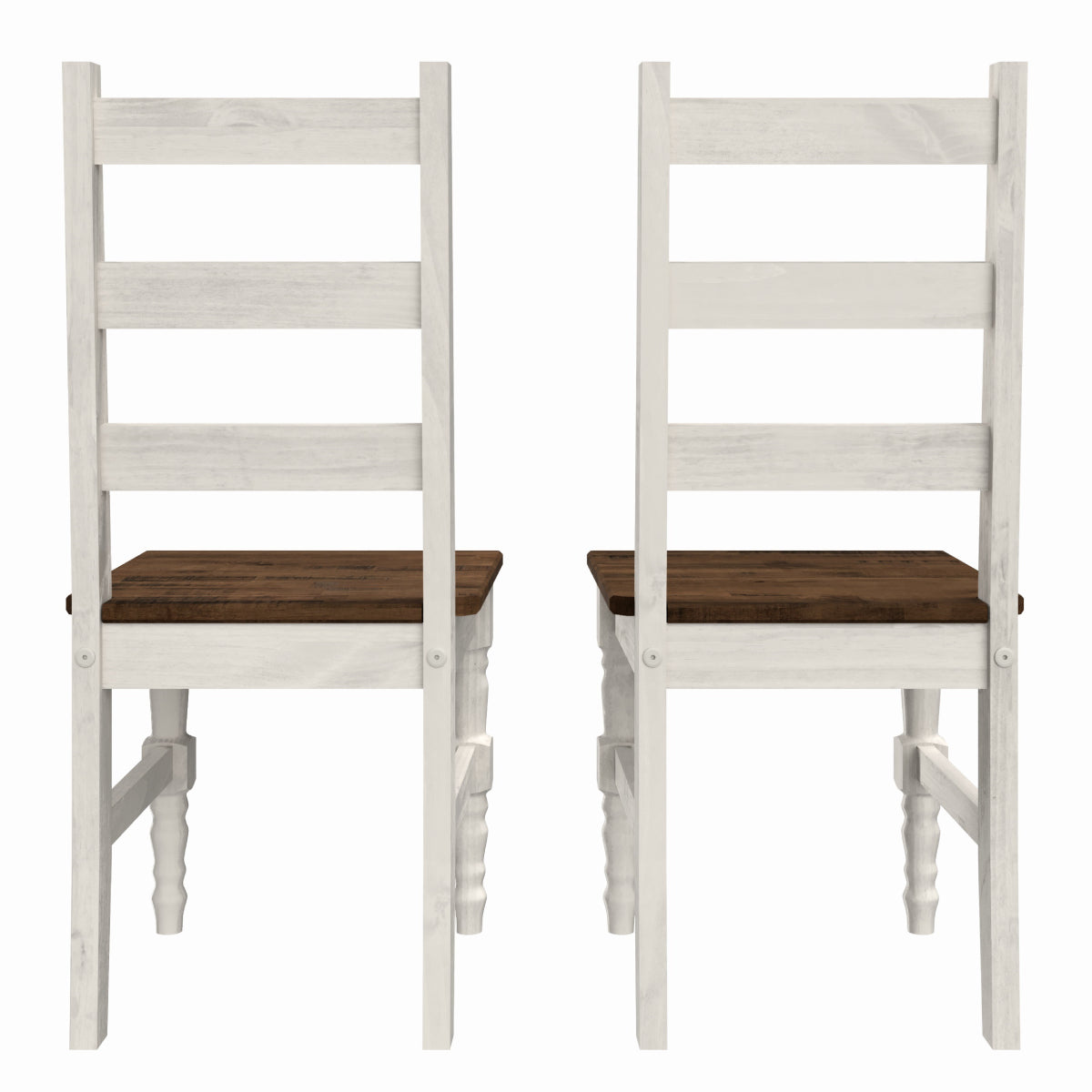 Solid Wood Dining Chair (Set of 2) Harvest White Distressed | Furniture Dash