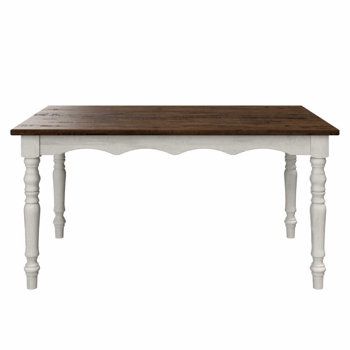 Wood Dining Table Harvest White Distressed | Furniture Dash