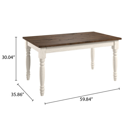 Wood Dining Table White Distressed | Furniture Dash