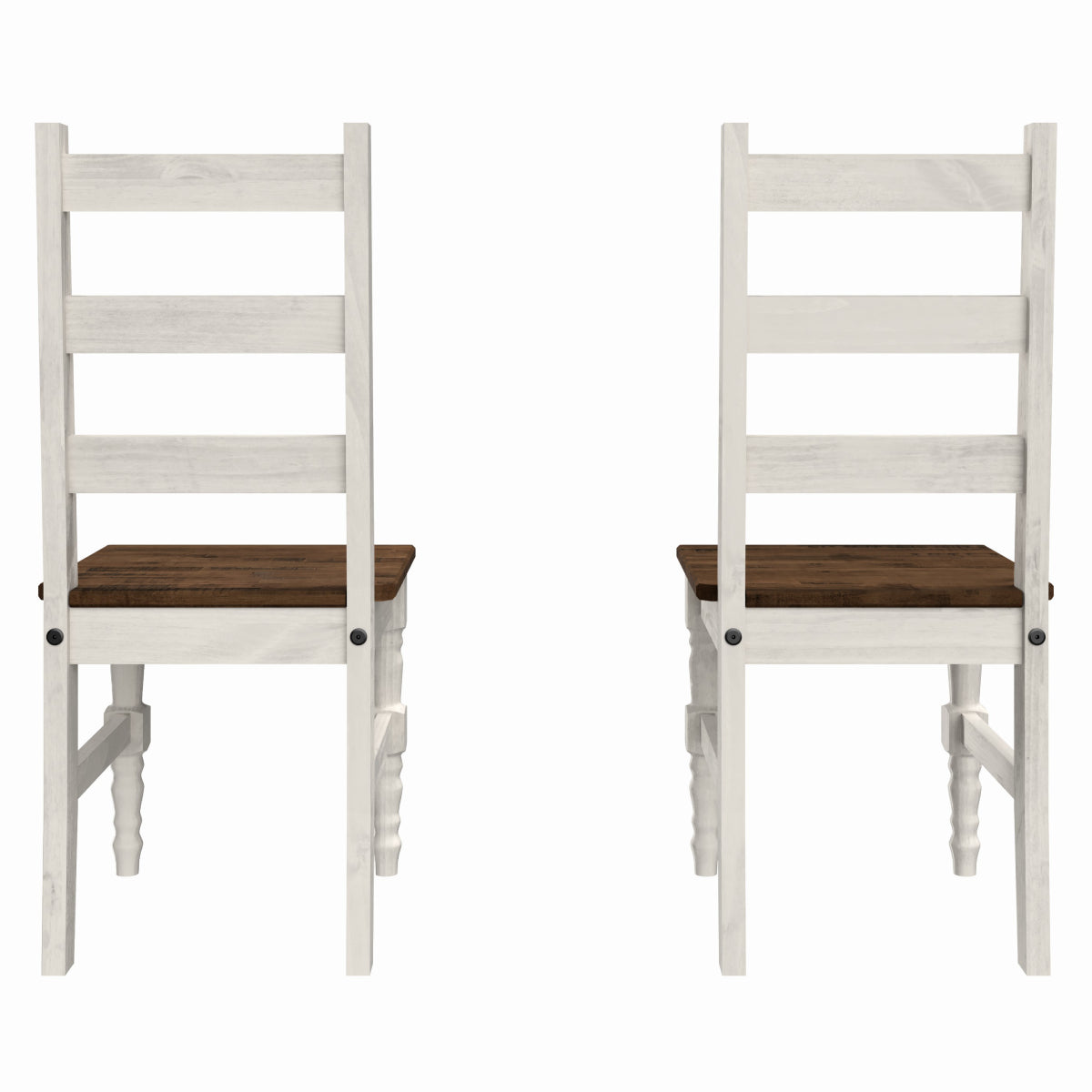 Wood Dining Set Table and 4 Chairs Harvest White Distressed | Furniture Dash