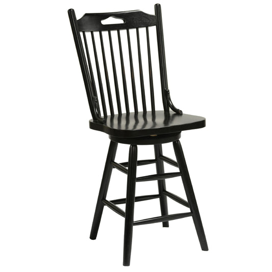 Windswept Shores Farmhouse 24"H Swivel Barstool