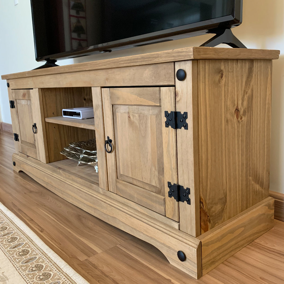 Wood TV Entertainment Stand Corona | Furniture Dash