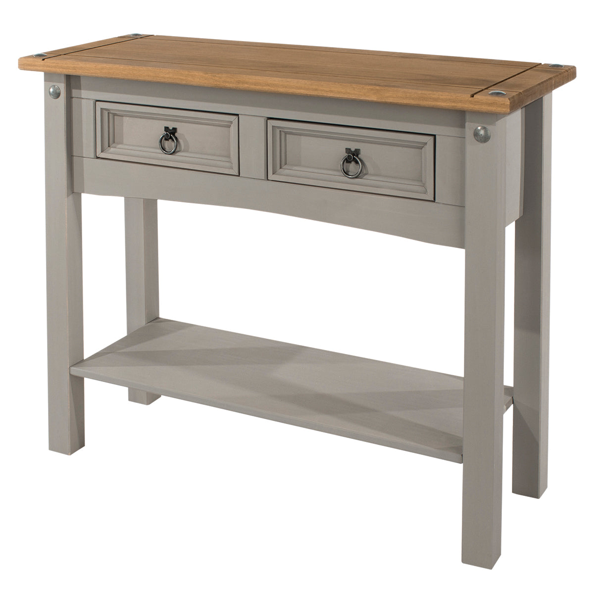 Wood Hall Table Console 2 Drawers Corona Gray | Furniture Dash