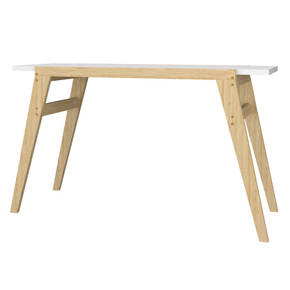 Computer Desk White with Oak Feet | Furniture Dash