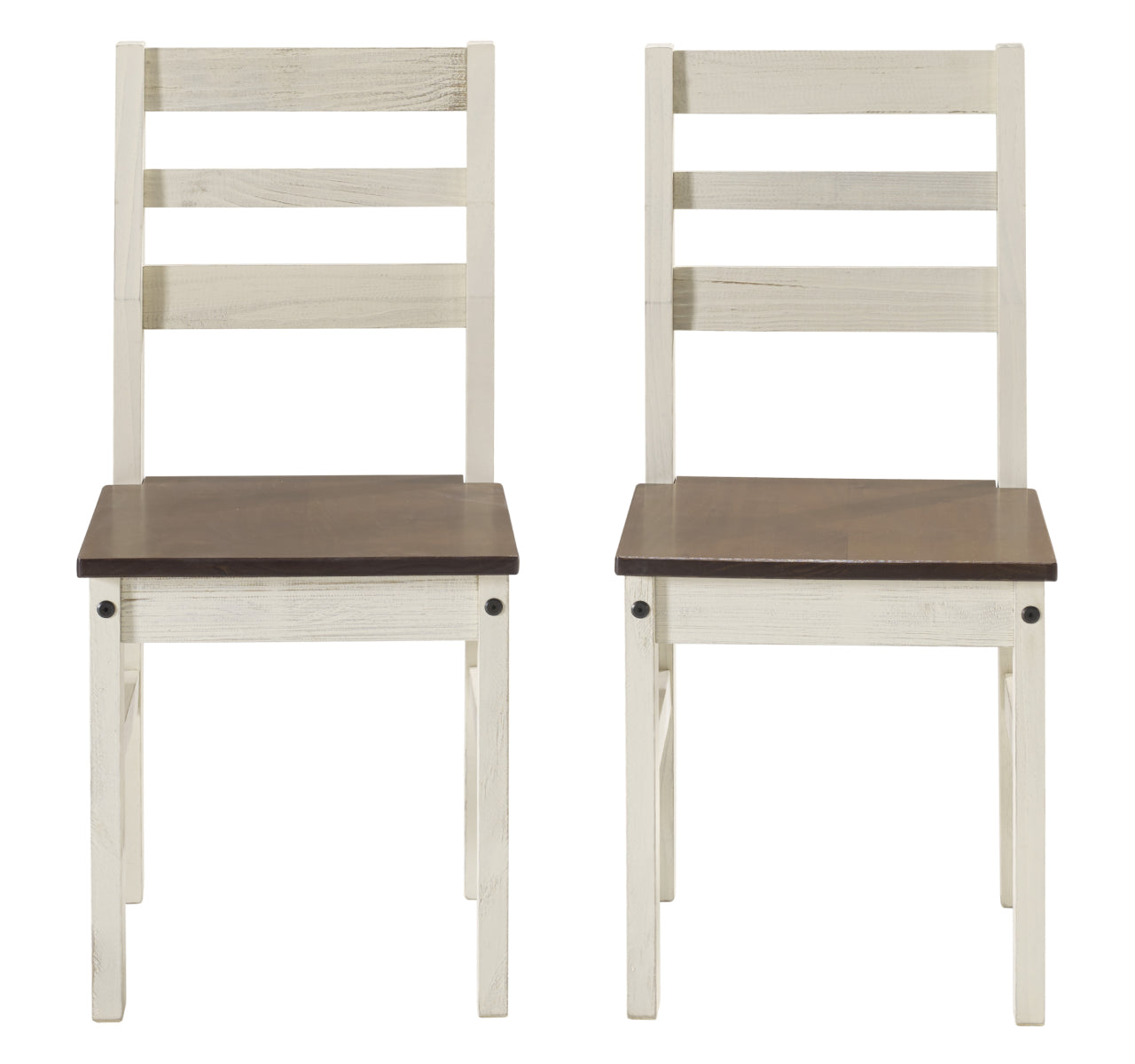 Solid Wood Dining Chair (Set of 2) White Distressed | Furniture Dash