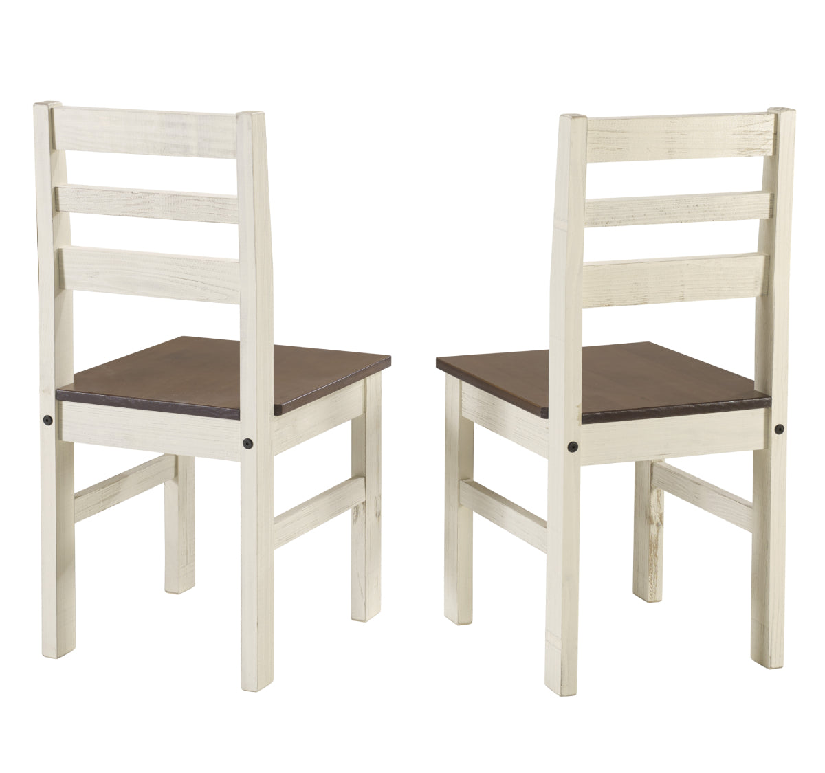 Solid Wood Dining Chair (Set of 2) White Distressed | Furniture Dash