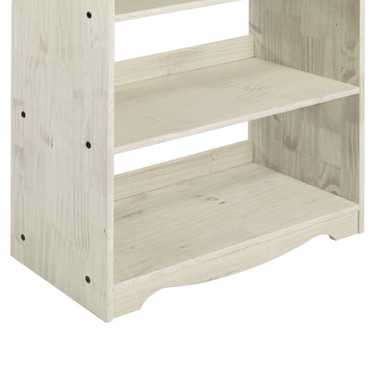 Wood Bookcase White Distressed | Furniture Dash