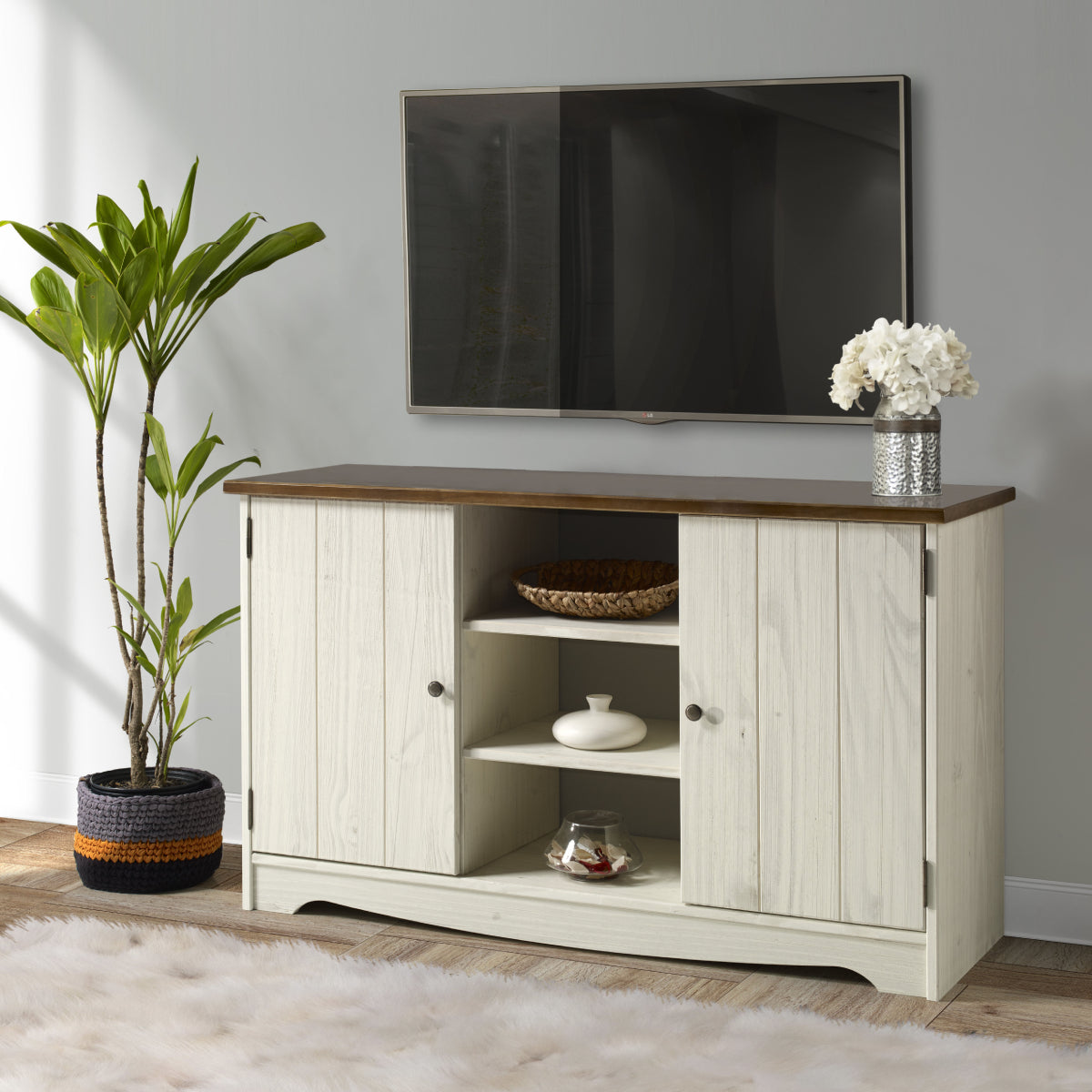 Wood Buffet Sideboard White Distressed | Furniture Dash