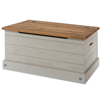 Wood Storage Trunk Ottoman Corona Gray | Furniture Dash