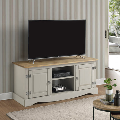 Wood TV Entertainment Stand Corona Gray | Furniture Dash