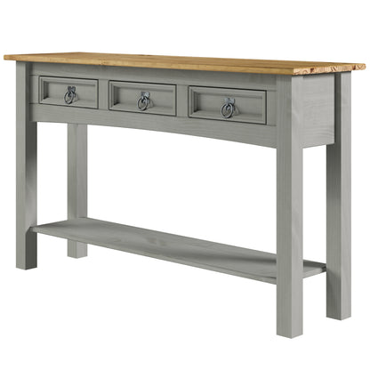 Wood Hall Table Console 3 Drawers Corona Gray | Furniture Dash