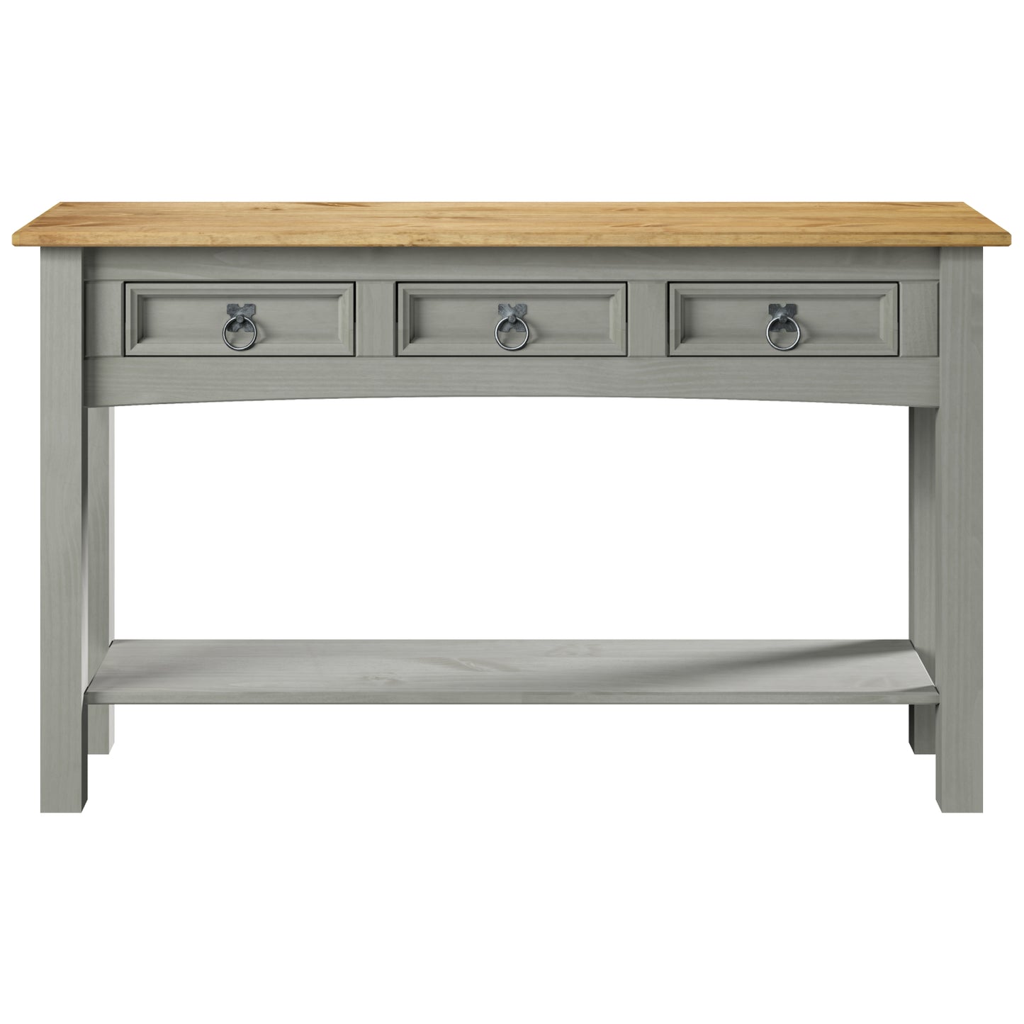 Wood Hall Table Console 3 Drawers Corona Gray | Furniture Dash