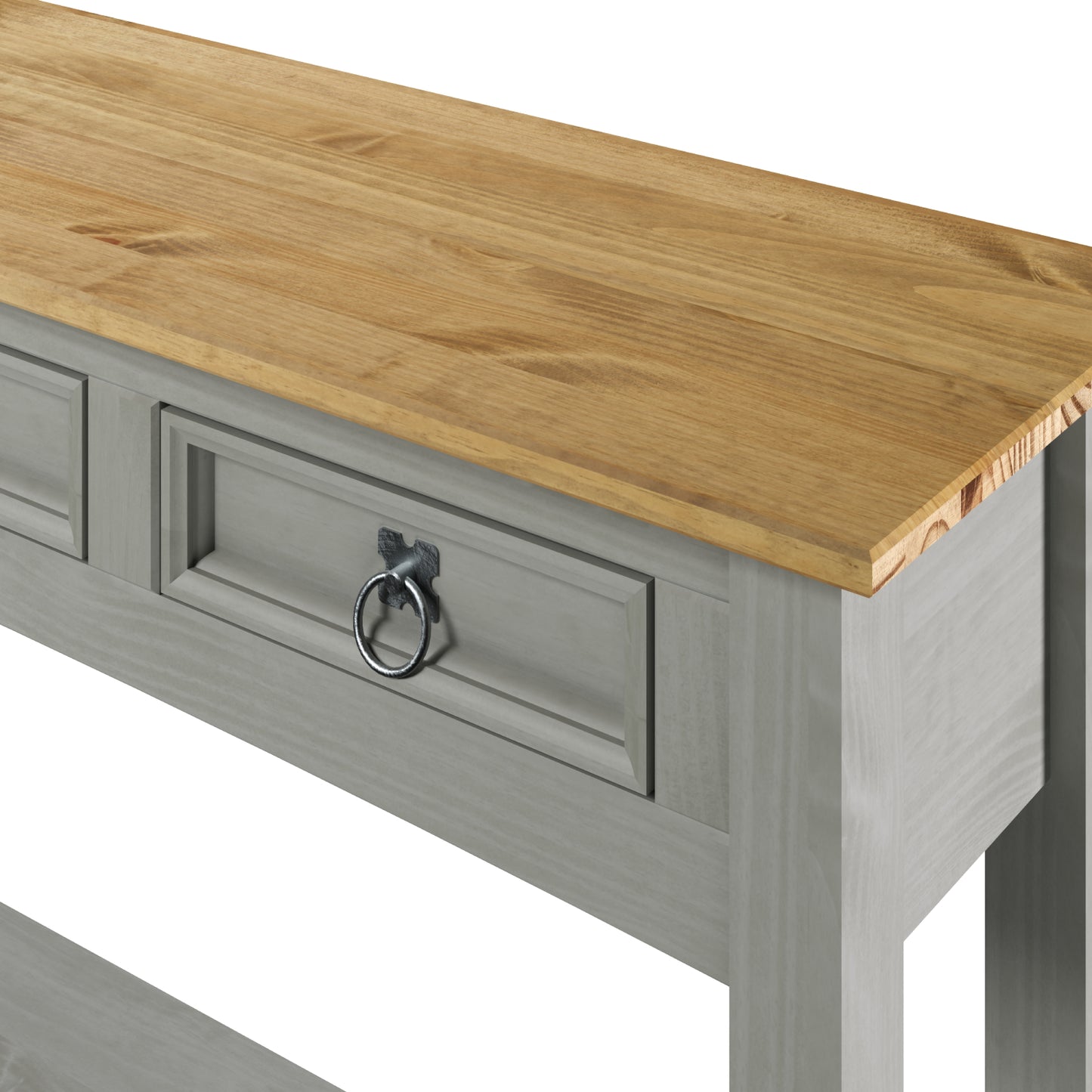 Wood Hall Table Console 3 Drawers Corona Gray | Furniture Dash