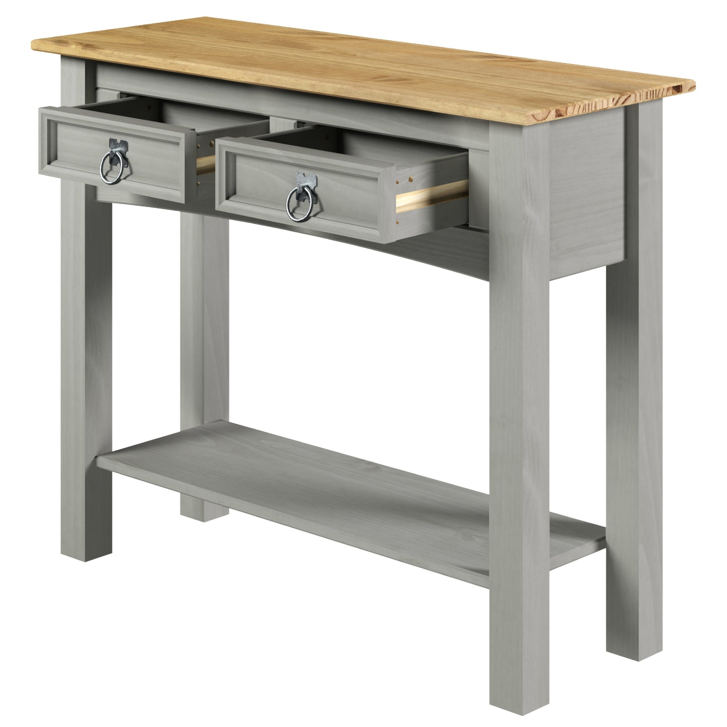 Wood Hall Table Console 2 Drawers Corona Gray | Furniture Dash