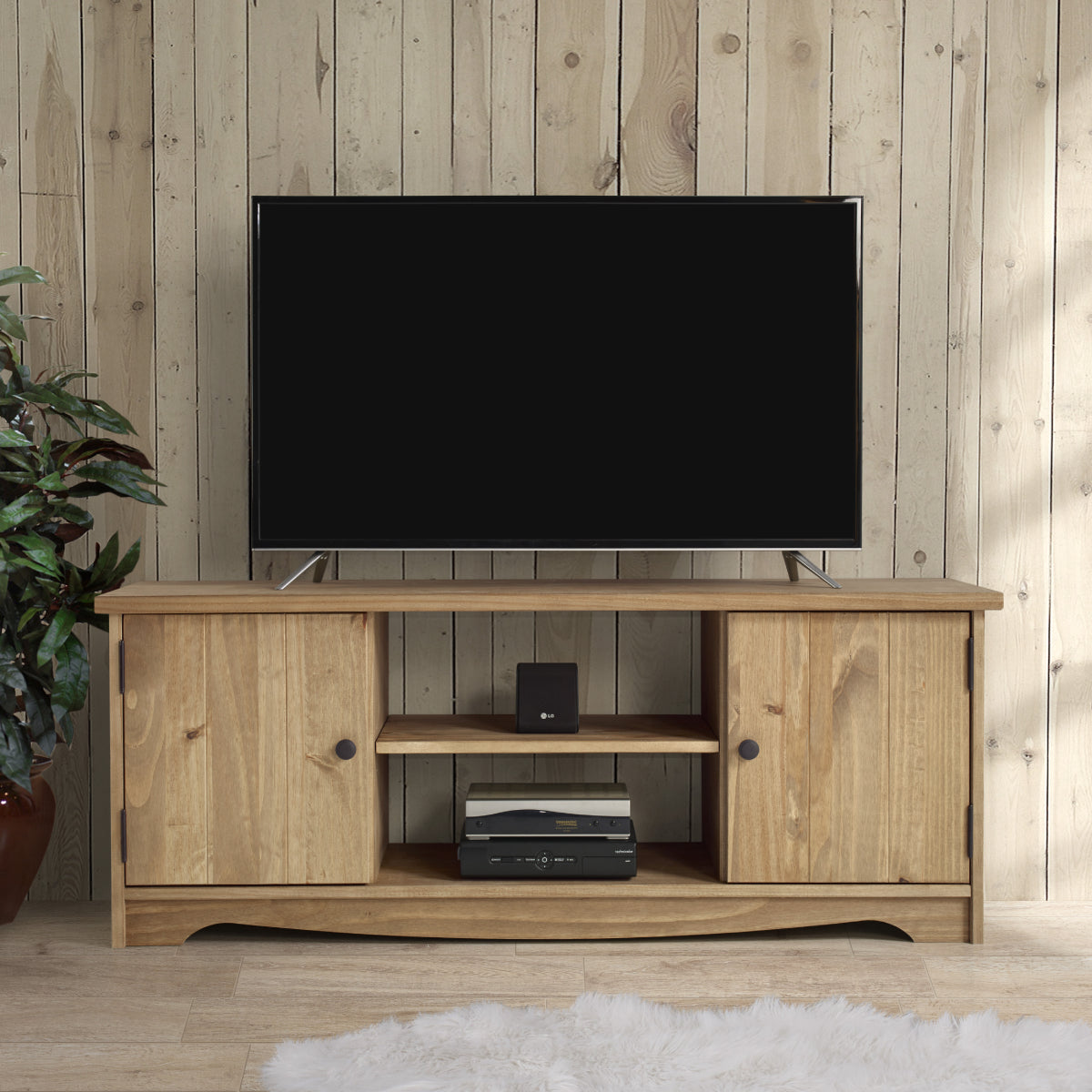 Wood TV Entertainment Stand Corona | Furniture Dash