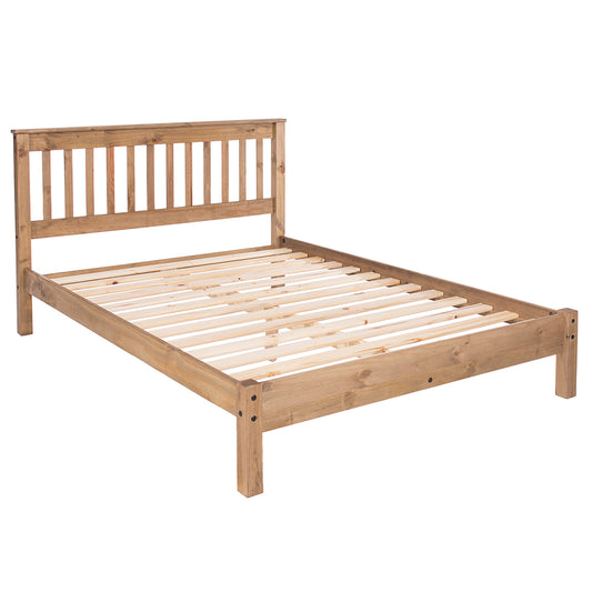 Wood Slatted Full Double Size Bed Corona | Furniture Dash