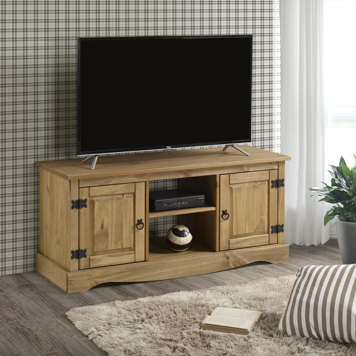 Wood TV Entertainment Stand Corona | Furniture Dash