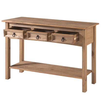 Wood Hall Table Console 3 Drawers Corona | Furniture Dash