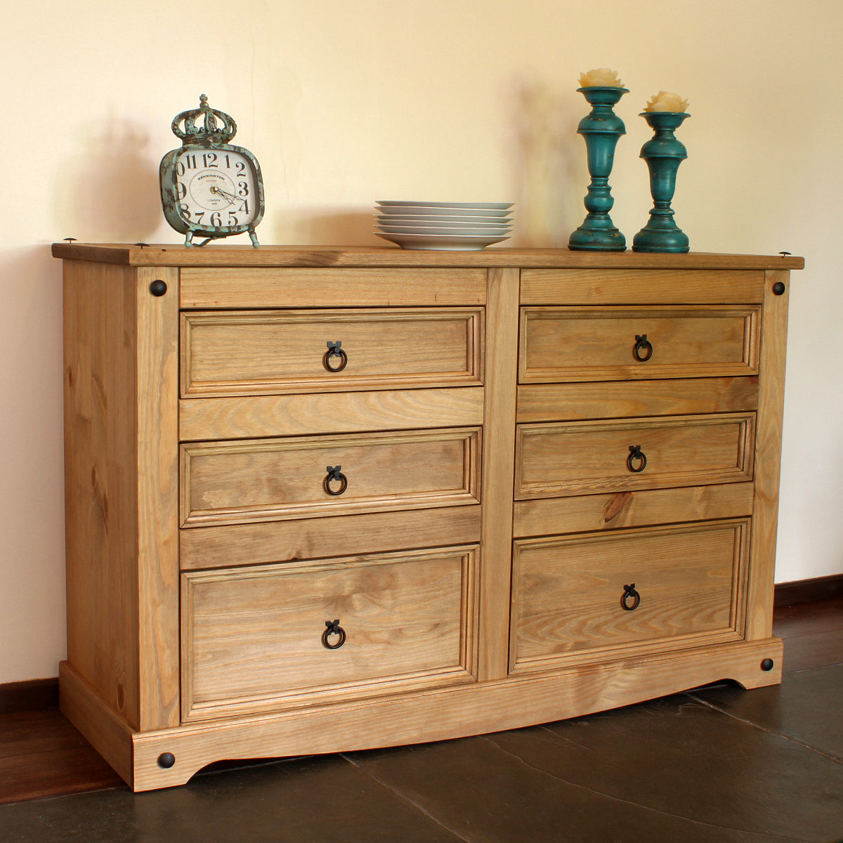 Wood Dresser 3+3 Drawers Chest Corona | Furniture Dash