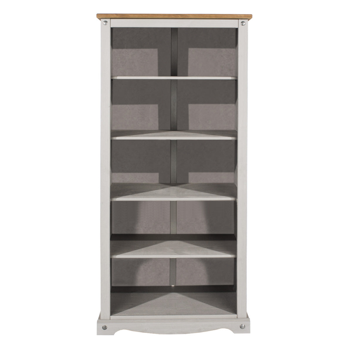 Wood Bookcase 5 Shelf Corona Gray | Furniture Dash