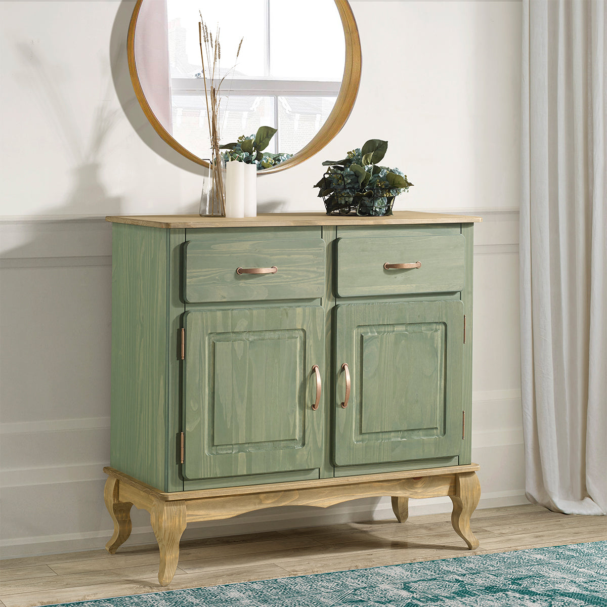 Wood Buffet Sideboard Green | Furniture Dash