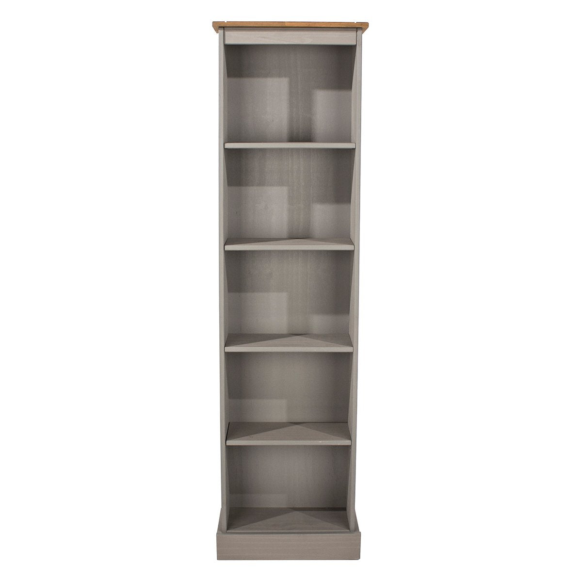 Wood Bookcase Tall Narrow Corona Gray | Furniture Dash
