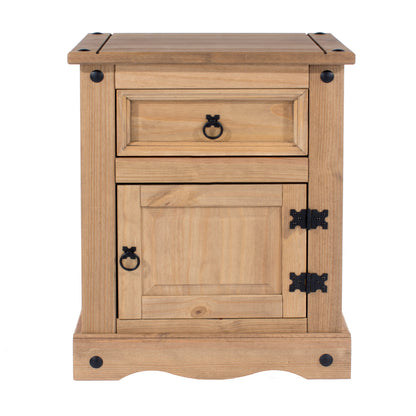 Wood Nightstand 1 Door 1 Drawer Corona | Furniture Dash