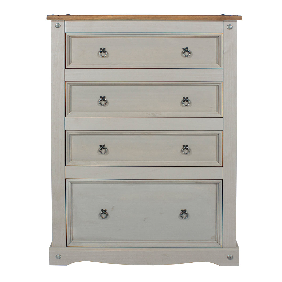 Wood Dresser 4 Drawers Chest Corona Gray | Furniture Dash