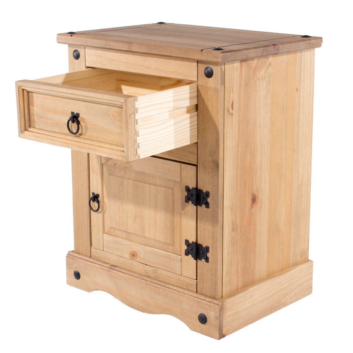 Wood Nightstand 1 Door 1 Drawer Corona | Furniture Dash