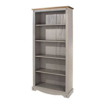 Wood Bookcase 5 Shelf Corona Gray | Furniture Dash