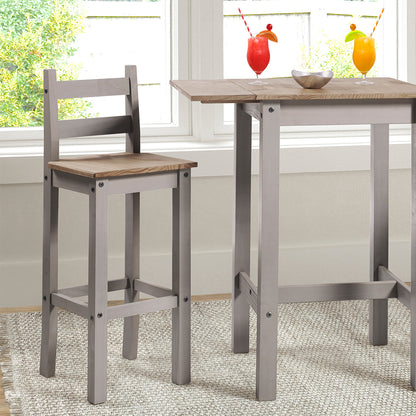 Wood Bar Height Dining Chair (Set of 2) Corona Gray | Furniture Dash