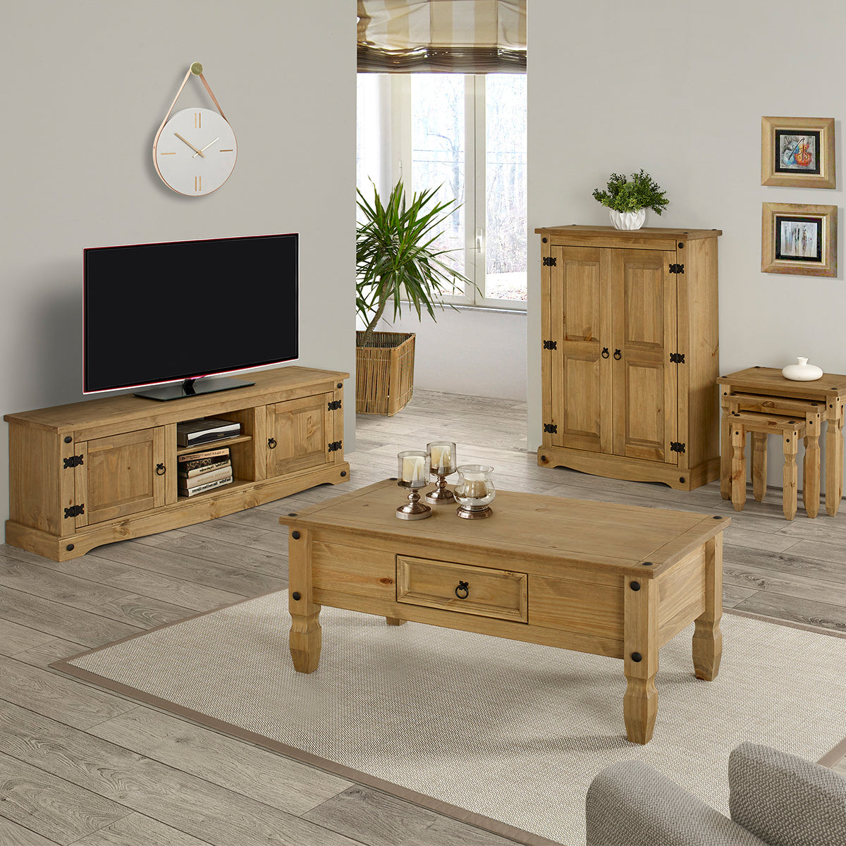 Wood TV Entertainment Stand Corona | Furniture Dash